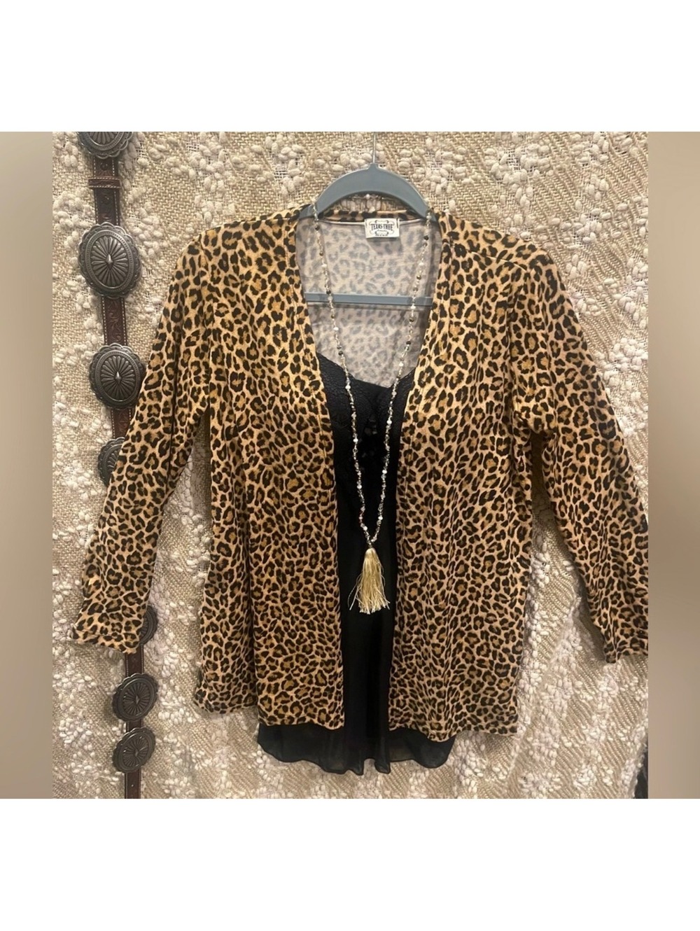 Western Leopard Cardigan / Kimono Size M